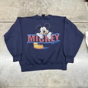 vintage mickey mouse disney navy made in usa crewneck size large